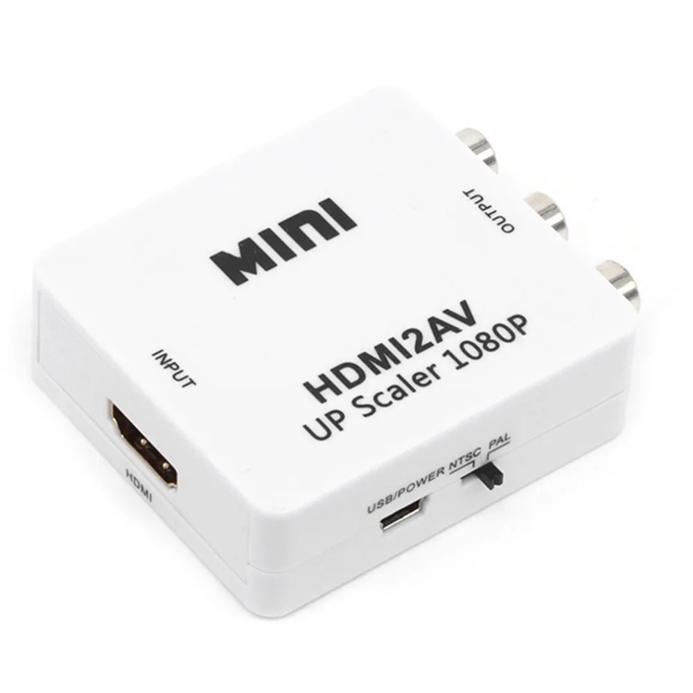 Mini AV adapter HDMI Converter 3.5mm Audio VGA2AV / CVBS to PC HDTV Converter for Notebook PC for HDTV Projector