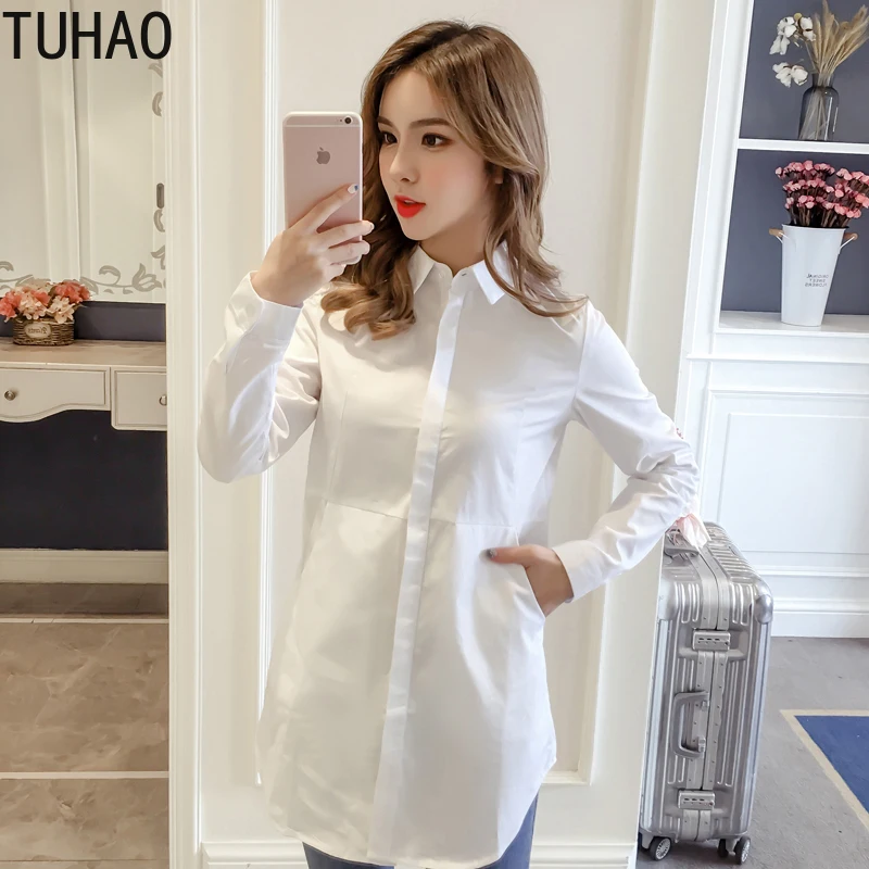 

TUHAO 2019 Korean Version Office Lady Blouse Shirt and Long Sleeved Shirt Turn-down Collar Shirt Blouses Women Clothing LZ235