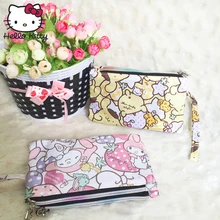 Hello Kitty Cute Cartoon Makeup Bag Gift Pendant Purse Women Girl Clutch Purse Wrist Bag Make Up Wash Beauty Girl Plush Backpack