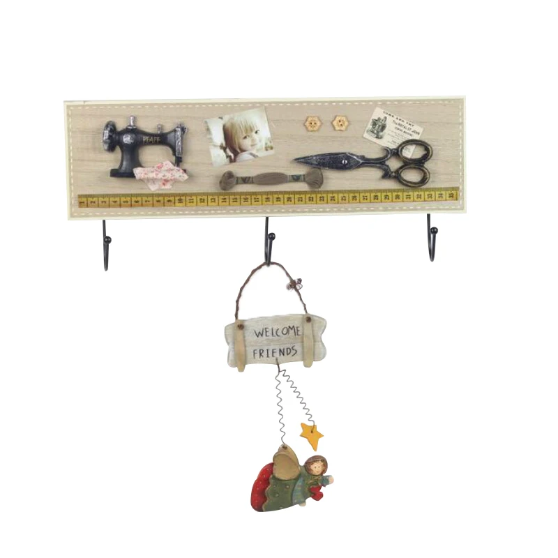 

Retro Houeshold Decor Wooden Wall Storage Rack Coat Hat Clothes Robe Key Holder Hook Wall Hanger Home Decor 3 Hooks