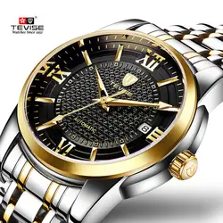 Tevise Бизнес Деловые часы Для мужчин S Военная Униформа качество бренда автоматические часы Для мужчин золото Сталь Календари