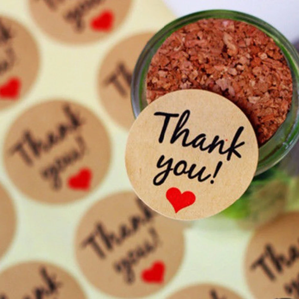 Fashion 120x Thank You Craft Paper Sealing Stickers Wedding Favours Letter Gift Labels