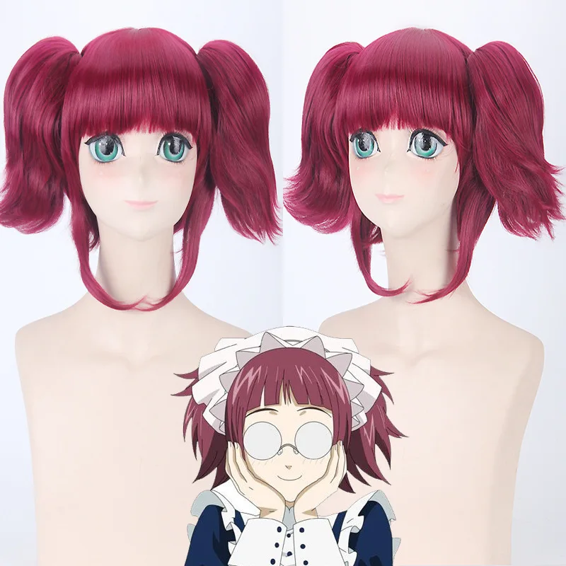 

Tokyo Anime Black Butler women MEY-RIN cosplay wig women Mey Rin red ponytails hair wig costumes