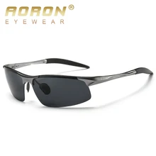Gafas de sol AORON para conducir, gafas de sol Polaroid, Marco para anteojos de sol deportivos de aluminio para hombres, gafas de sol polarizadas Retro UV400 antideslumbrantes