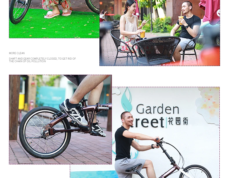 Clearance TDJDC D20, 20" 3 Gear No-Chain Folding Road Bike, Sport Bicycle, Shaft Drive Bike, Light Weight Aluminum Alloy Frame 19