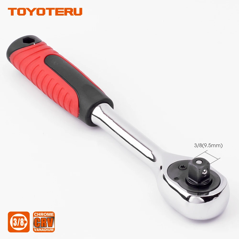 TOYOTERU 3/8 "Привод высокий крутящий момент трещотка Ключ 72 Зубы CR-V гнездо Quick Release Квадратная Головка гаечный ключ гнездо привод ручные