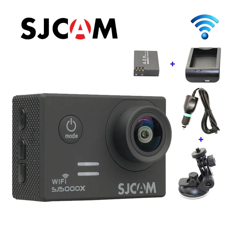  Free shippingOriginal SJCAM SJ5000X WiFi Elite 4K 24fps Gyro Action Cam +Extra 1pcs Battery+Battery