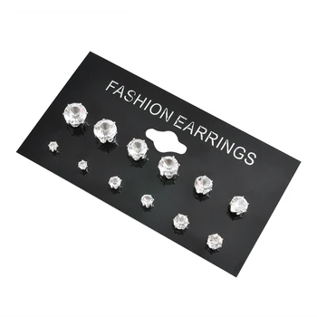 

2020 New Fashion 6 Pairs/Set Fashion Crystal Stud Earrings Set Piercing Earrings Women Elegant Jewelry