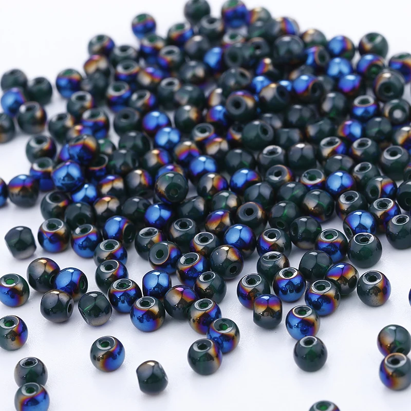 200pcs 4mm Round Shape Crystal Beads Glass Beads Loose Spacer Bead for