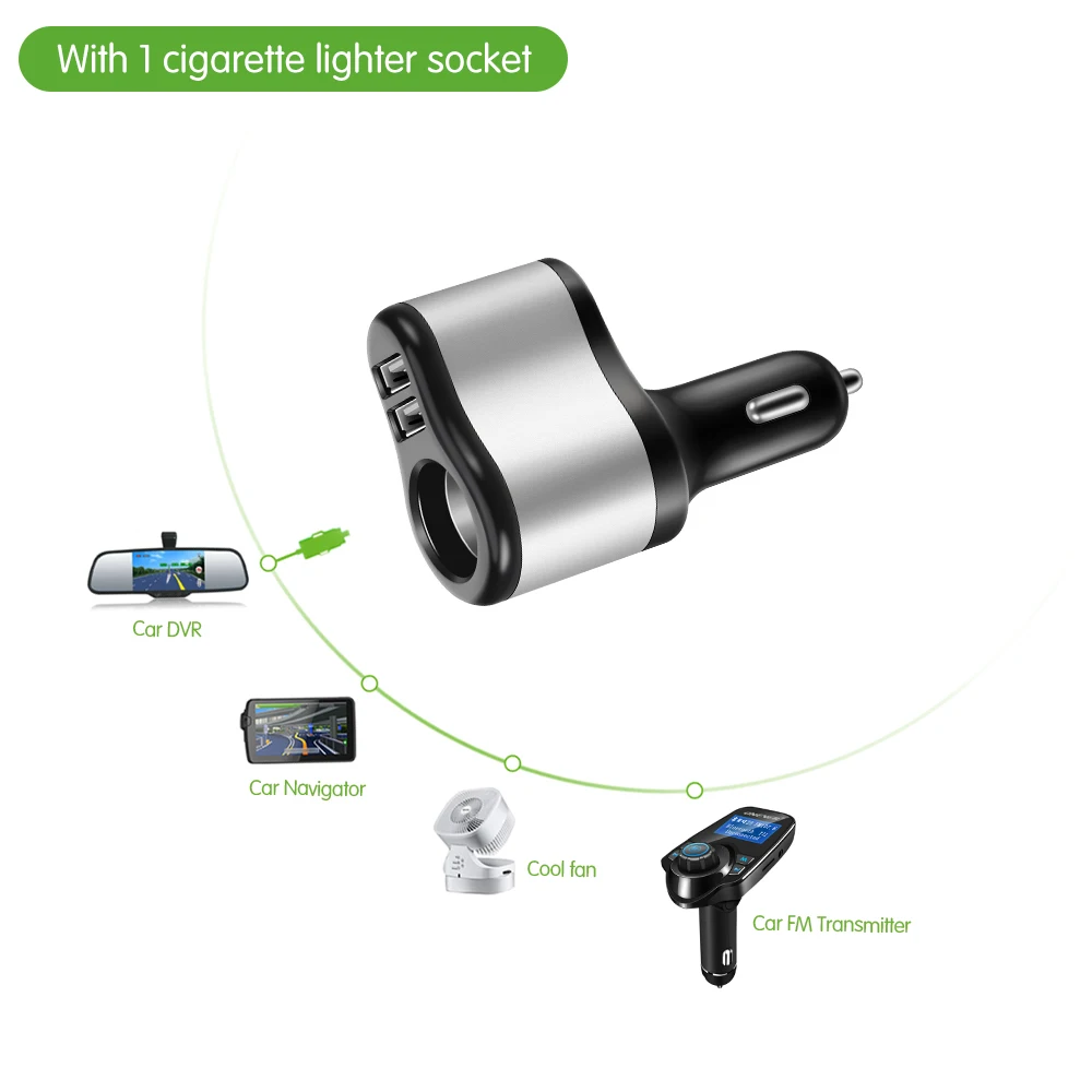 Onever Универсальный 3.1A двойной Порты и разъёмы мини-автомобиль Зарядное устройство адаптер для iPhone для samsung htc Nexus Xiaomi автомобильного прикуривателя