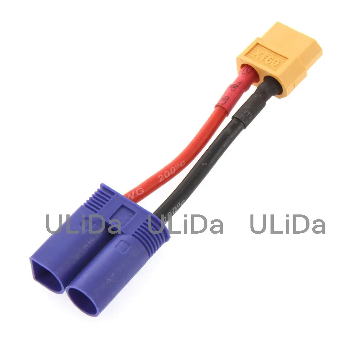 

XT60 Plug Female to EC5 Male Style Connector Adapter /w 14AWG Wire for Rc Quadcopter