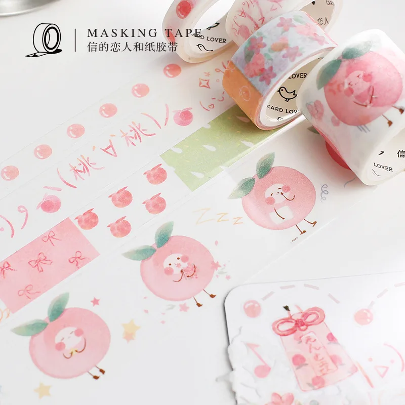 

4 Pcs/Lot kawaii pink peach series decoration washi tape diy ablum diary scrapbooking label masking tape adhesive tape sticker
