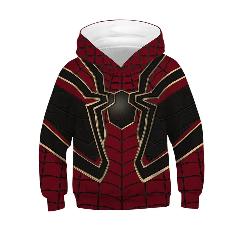 

Spiderman 3D Print Kids Hoodies Boys Girls Hip Hop Sweatshirt 2019 Spring Thin Pullover Streetwear Children Sport Hooded Tops