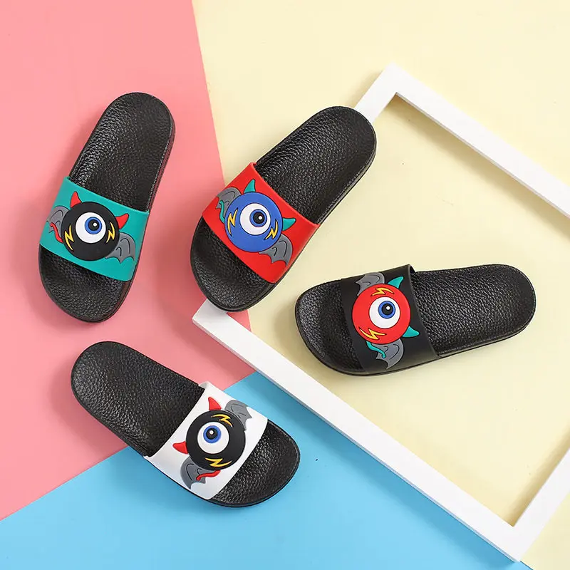 

Kids Shoes Pvc Non-slip Cute Bathroom Cartoon Shoes Flying Eyes Boys Girls Slippers Home Bathroom Sandals TX4
