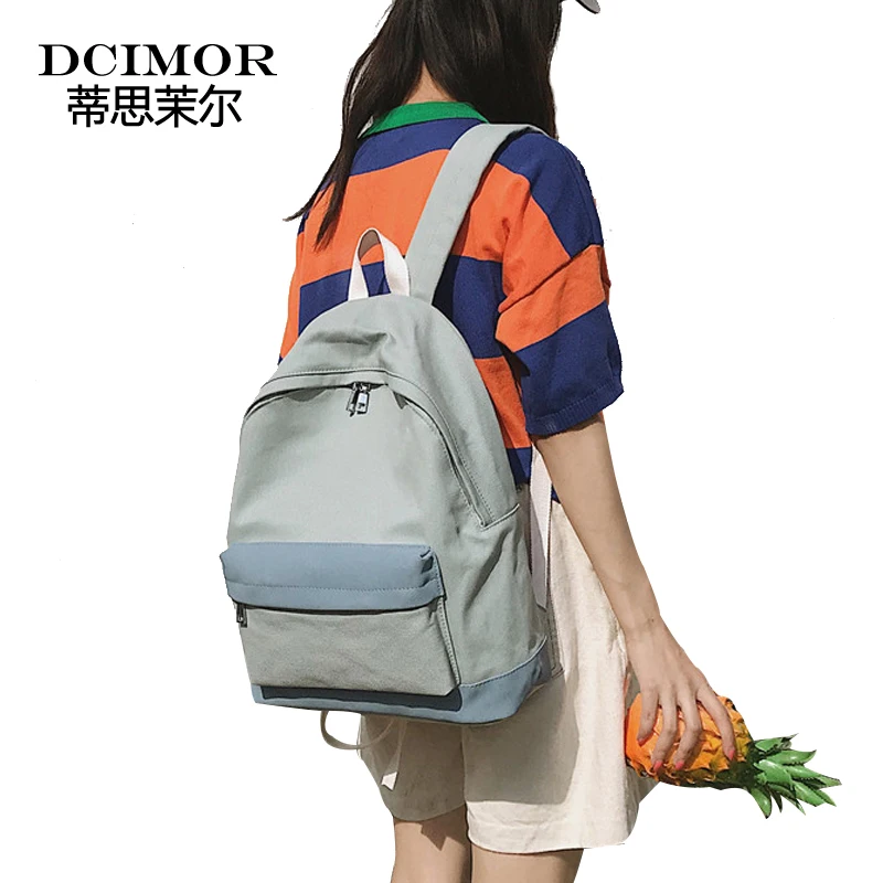 

DCIMOR Women Backpack Preppy Style Canvas Schoolbag For College Girls Fashion Travel Bags Large capacity Laptop bag Book bags