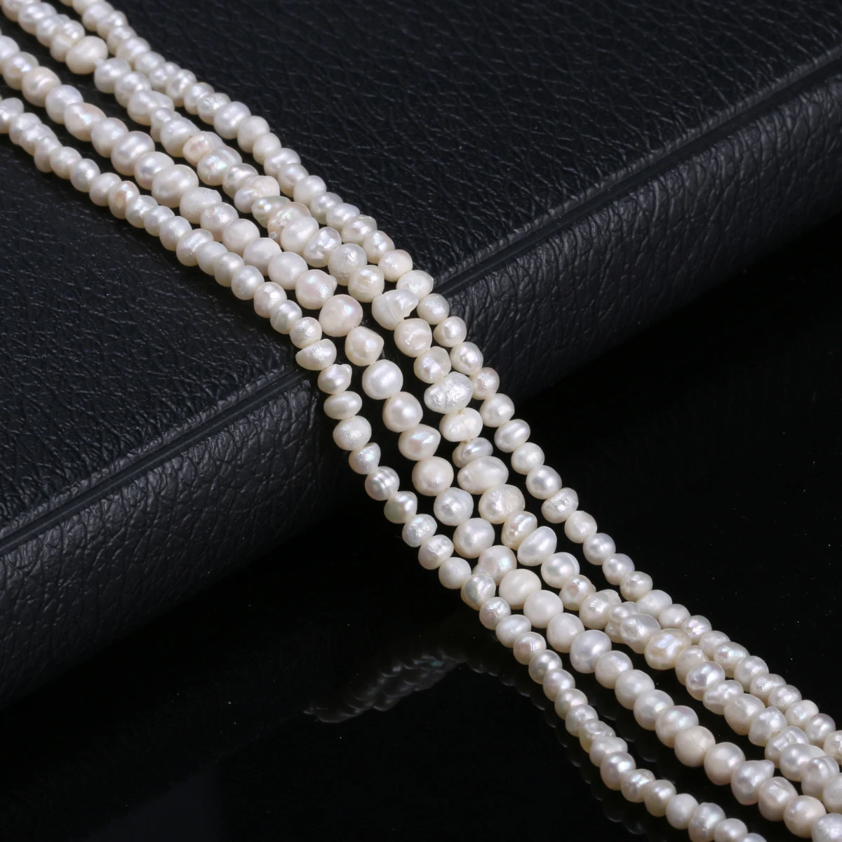 

Natural Freshwater Cultured Pearls Beads Round 100% Natural Pearls for Jewelry Making Necklace Bracelet 13 Inches Size 4-5mm