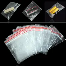 Sacos de empacotamento plásticos reclosable dos vários tamanhos extra resistentes do fechamento do fecho de correr sacos poli sacos de armazenamento claros do zíper (pacote de 100 pces)