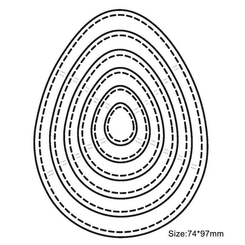 Naifumodo 6 шт./лот Прошитые яйца штампы Пасхальная декоративная металлическая резка для скрапбукинга Крафтовая окраска DIY металлический трафарет штампы - Цвет: silver