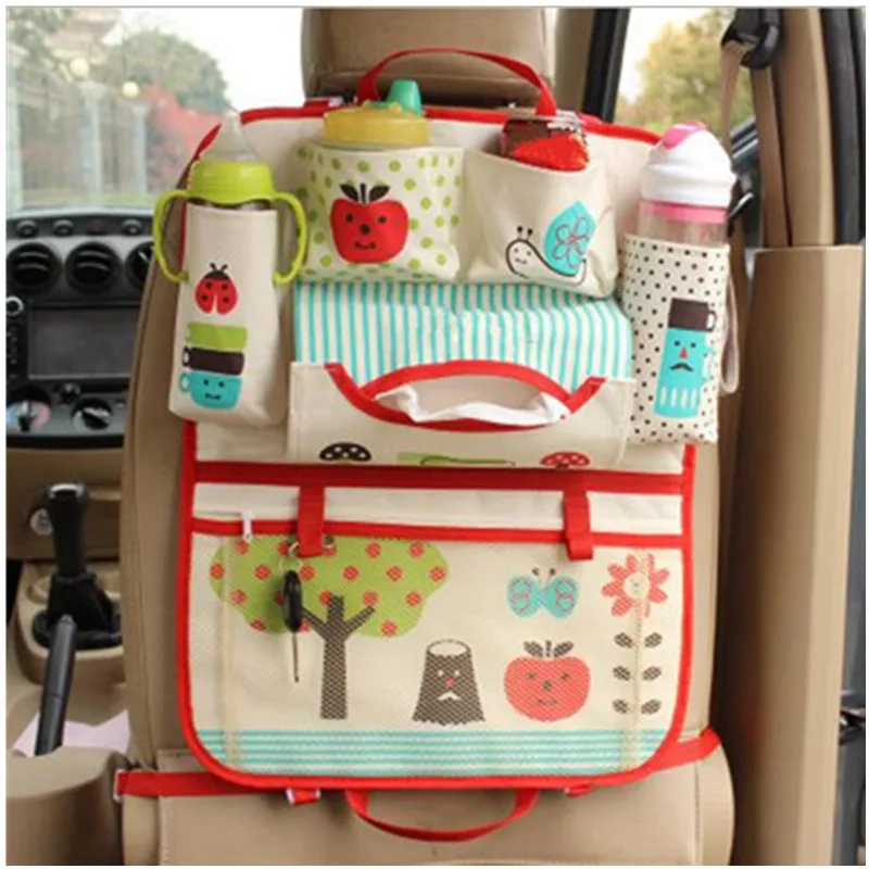 Car Seat Back Storage Bag Hanging Organizer Storage Multi Pocket Hold Bag Portable Grocery Bags Mummy