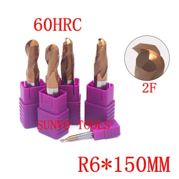 

1PCS R6x150MM 12MM HRC45 HRC50 HRC55 HRC60 HRC65 CNC Milling tools Milling cutter Ball nose End Mill CNC router bits