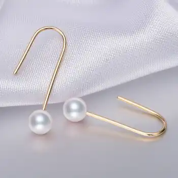 [YS] 5-6mm AAA Quality Japanese Akoya Seawater Pearl Drop Earrings Simple Design Earring