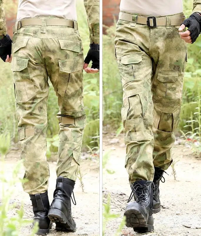 Мужские военные спецназ армейские тактические штаны камуфляжные брюки карго страйкбол Пейнтбол тонкие повседневные камуфляжные брюки карго - Цвет: FG