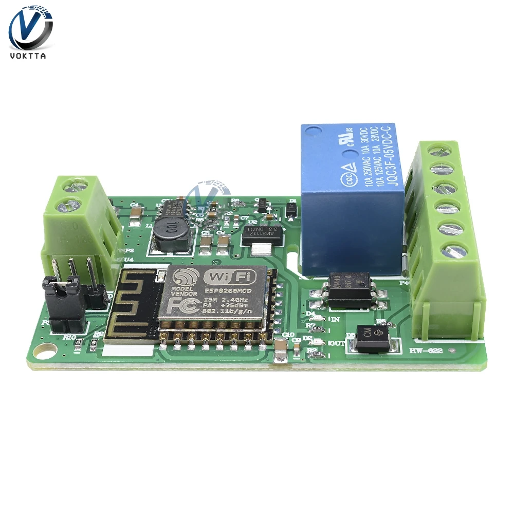 Релейный модуль с wi fi реле задержки времени ESP8266 10 а 220 в автоматическая плата