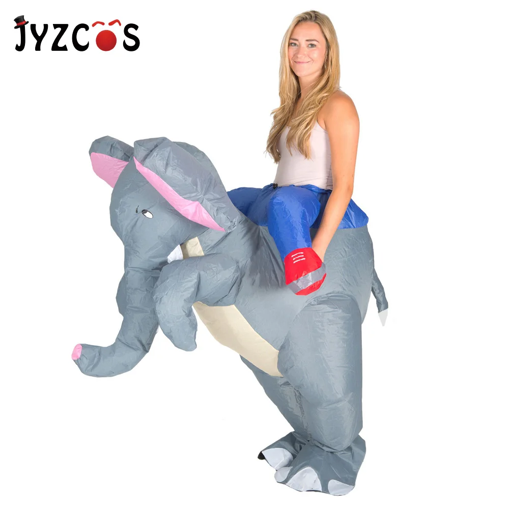 

JYZCOS 2018 New Purim Halloween Party Costume Inflatable Elephant Costume Animal Cosplay Dress for Women Men Adult Club Suit