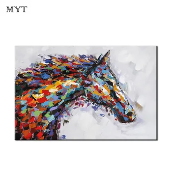 

MYT High Quality Canvas Oil Painting Abstract Wall Art Canvas Horse Painting Decorative Wall Picture Living Room Home Decoration
