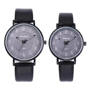 

Unisex Round Dial Arabic Numbers Quartz Analog Wrist Watch Couple Gift reloj mujer watch couple Arabic numerals on faux leather