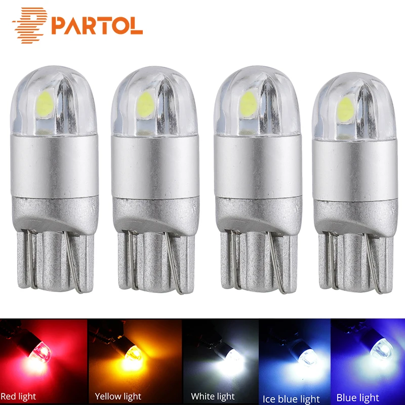 

Partol Car Styling 4Pcs T10 Turn Signal Lights T10 W5W 194 Car LED Light Bulbs Backup Reverse Light Clearance Reading Light 12V