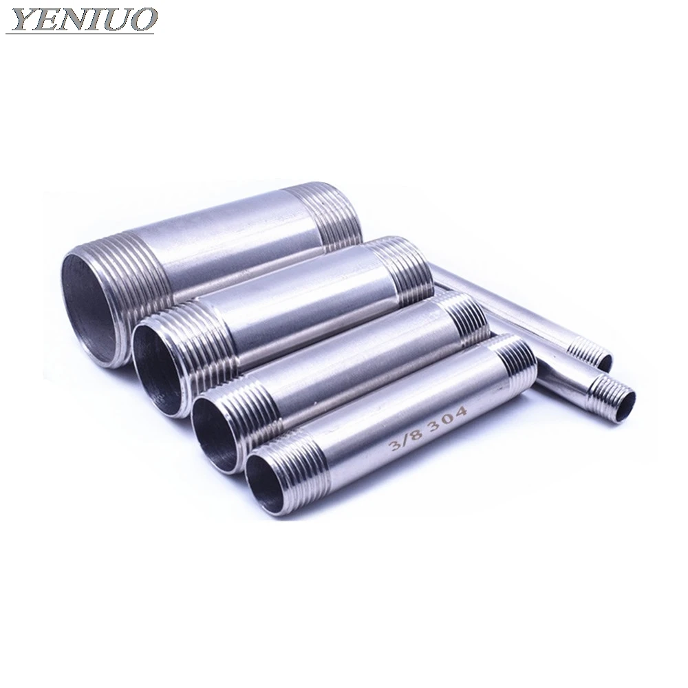Соединение воды 1/8 "1/4" 3/8 "1/2" 3/4 "1" 1 1/4 "1 1/2" Наружная Резьбовая арматура для труб из нержавеющей стали SS304 100 мм Длина|Фитинги для труб| | АлиЭкспресс