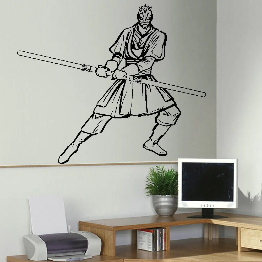 Large Darth Maul Star Wars Bedroom Wall Art Sticker Mural Transfer Vinyl Decal Vinyl Decal Sticker Muralwall Art Stickers Aliexpress