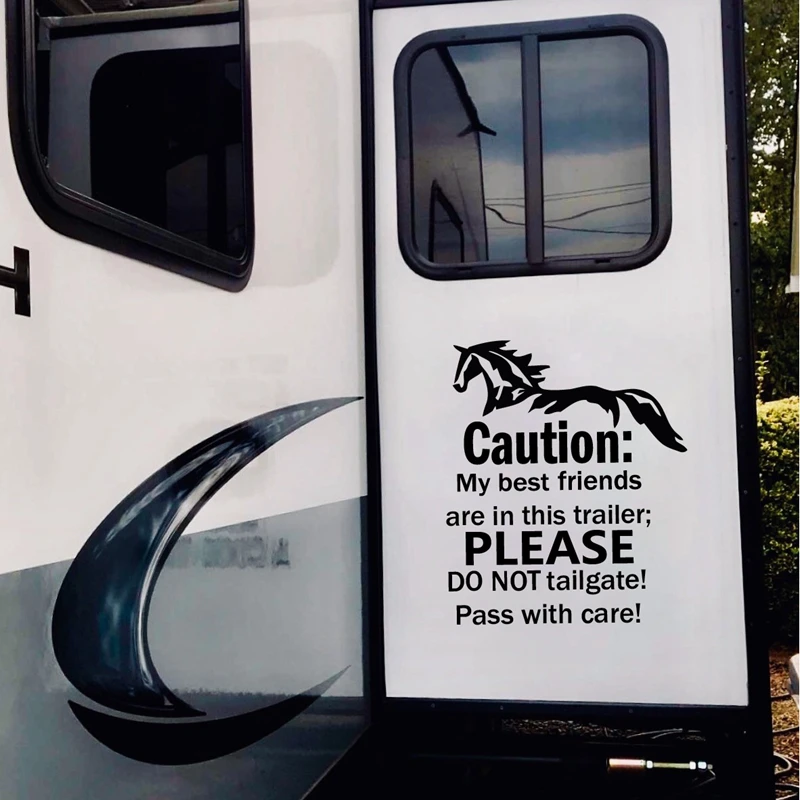 Horse Trailer Caution My Best Friends Vinyl Art Sticker For Trailer  Decoration Safety Warning Art Decal Camper Window Door Decor - Wall  Stickers - AliExpress
