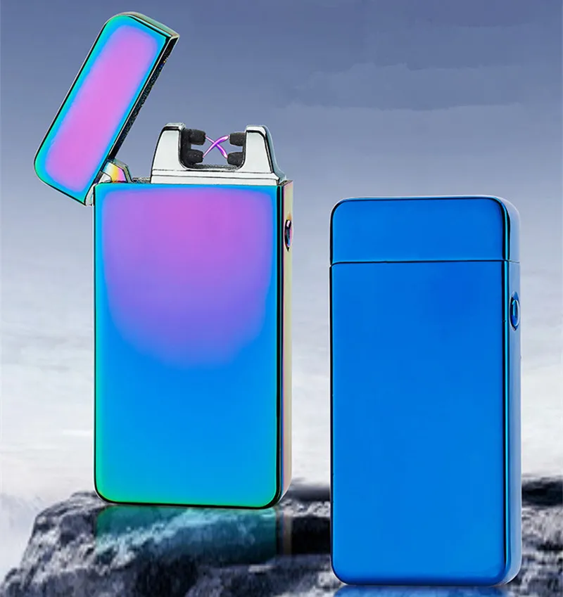 

USB Electric Dual Arc Torch Lighter Rechargeable Windproof Plasma Lighter Cigarette Double Thunder Pulse Cross Lighter