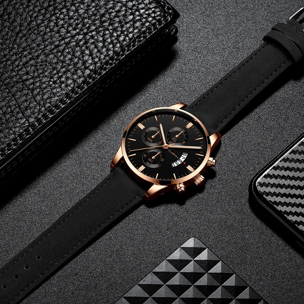 Man Crystal Stainless Steel Sport Analog Quartz Wrist Watch Top Brand Luxury Mens Business Sport Watch relogio masculino USPS -