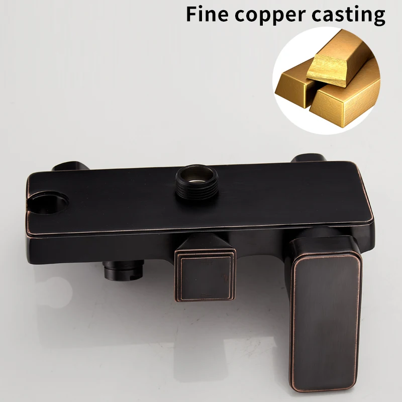 GEYO Bronze Black Bathroom Shower Faucet Mixer Wall Mount 8