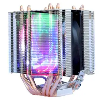 ARSYLID CN-609-P кулер для процессора 9 см вентилятор 6 тепловых труб с двумя башнями охлаждения для Intel LGA775 1151 115x1366 2011 для AMD AM3 AM4 радиатор - Цвет лезвия: Colorful Backlight