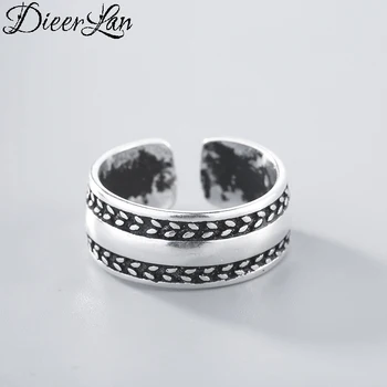 

Boho New Trendy 925 Sterling Silver Retro Big Rings for Women Engagement Jewelry Adjustable Size Finger Rings Anillos 2019