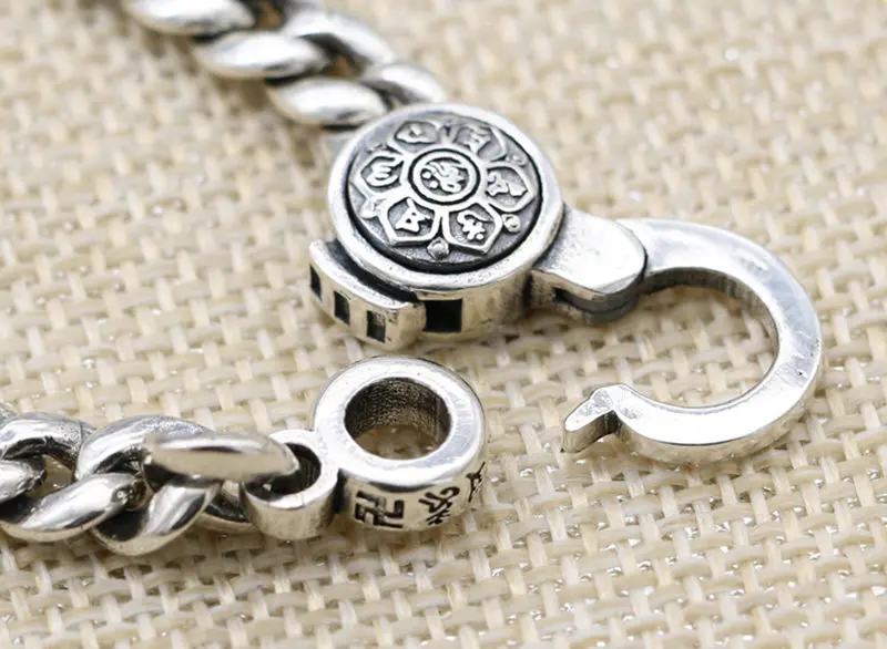 Серебро 925 смелое звено цепи ожерелье для мужчин 7 мм массивная цепочка ожерелье Простой Классический дизайн Стерлинговое Серебро мужские ювелирные изделия