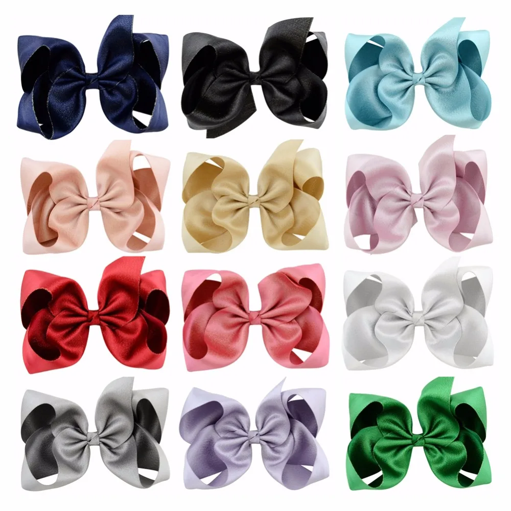 LOT 12PCS Baby Girls Toddler Hair Ribbon Bows Alligator Hair Clips Bow Hairpins