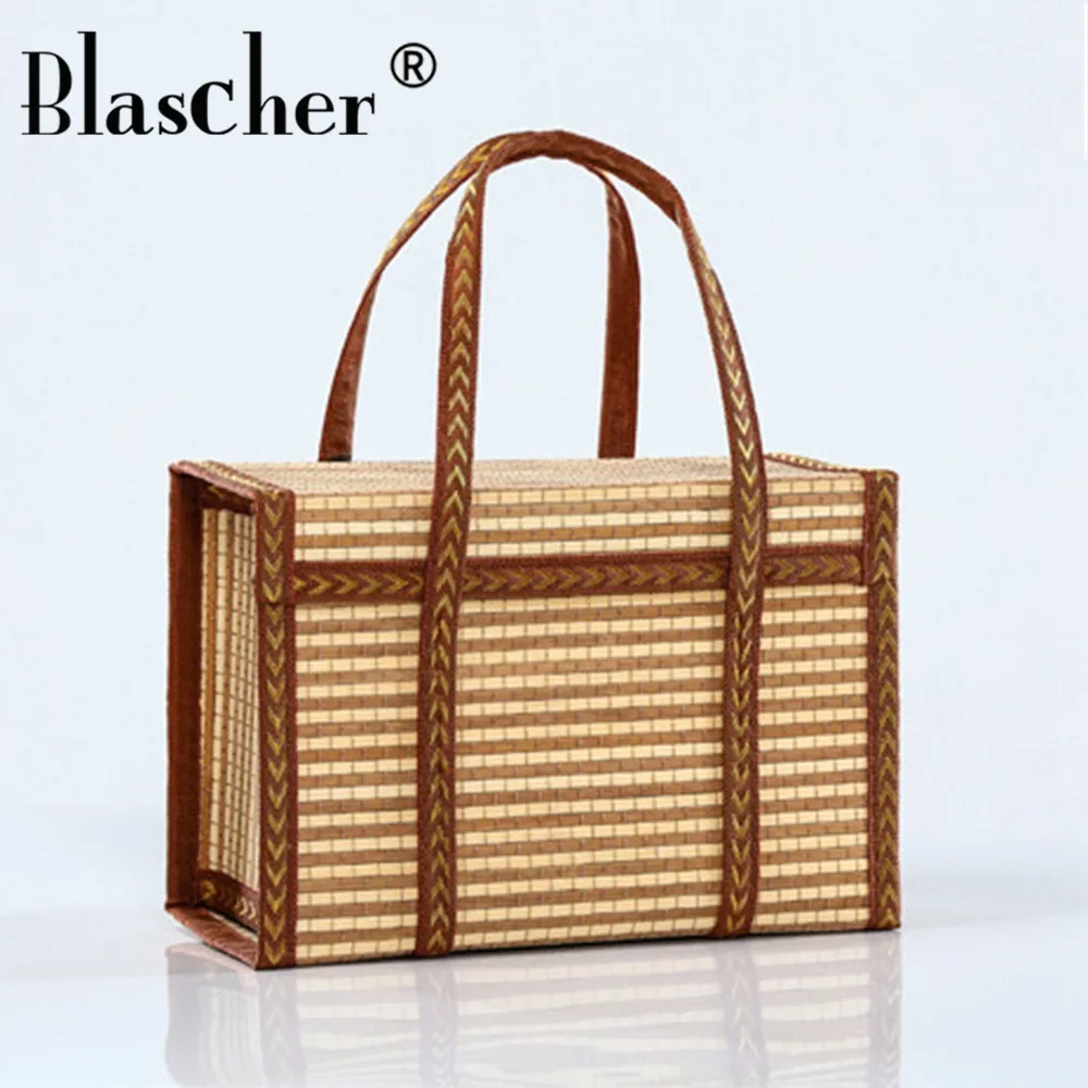 

Women Bag Folded Custom Woven Bamboo Basket of Fruit Packing Gift Box Handmade Basket Local Products Bamboo Weaving Bag LA09