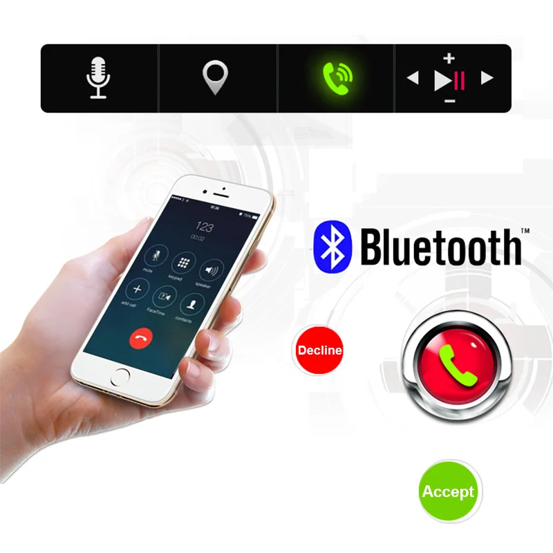 HD Авторадио Мультимедиа Mp5 плеер 1DIN Авто Аудио Стерео Bluetooth Handsfree USB TF FM AUX Поддержка рулевого колеса управление