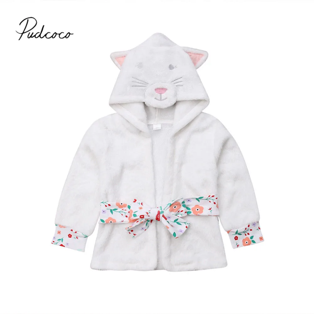 2018 Brand New Kitten Robe Infant Baby Kid Boy Girl Cat Pajamas Winter