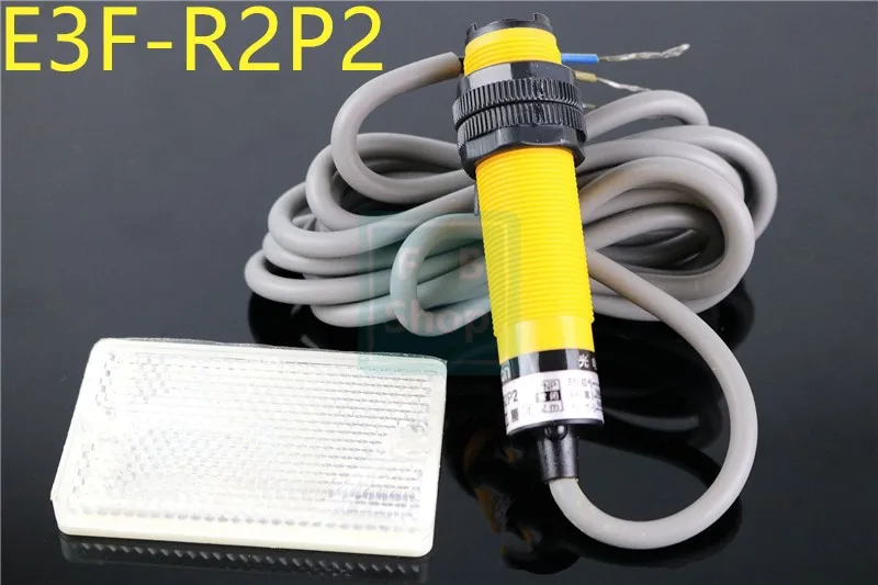 

1pcs E3F-R2P2 M18 2m 6-36VDC PNP NC retroreflective cylinder amplifier photoelectric sensor switch High-quality Feedback reflex