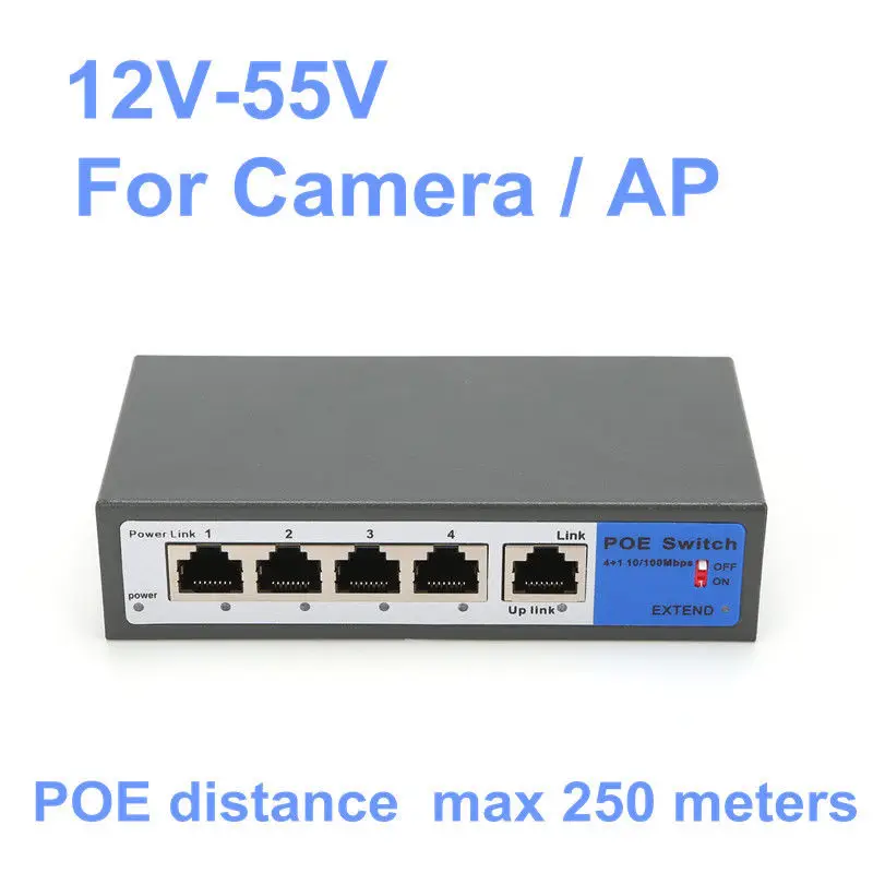 Jyttek 5 Ports 4 Poe Injector Power Over Switch Without Power