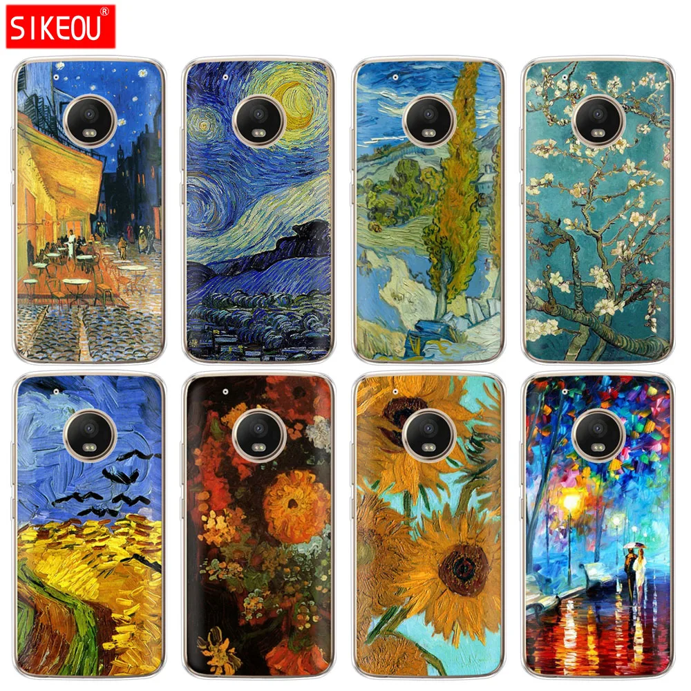 Силиконовый чехол для телефона Motorola Moto G6 G5 G5S Z2 Z3 PLAY PLUS X4 E4 E5 C Renaissance Van Gogh картина