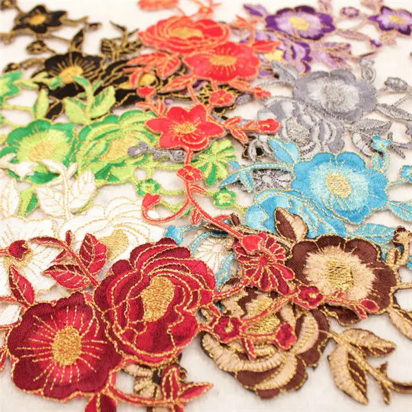 Beautiful Peony Flowers Iron On Cloth Patches 9 Colors - 2