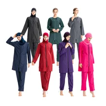 3 шт. большой размер раздельный Мусульманский купальник женский скромный мусульманский купальный костюм арабский Буркини консервативный Буркини с длинными рукавами