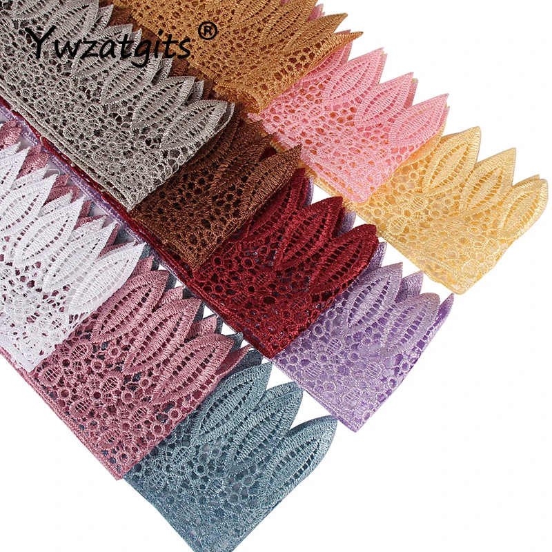 

9.5cm 1Yard/lot Crocheted Lace Dress Trim Ribbon Fabric Garment Sewing Material DIY Clothing Decoration Accessories YR0804